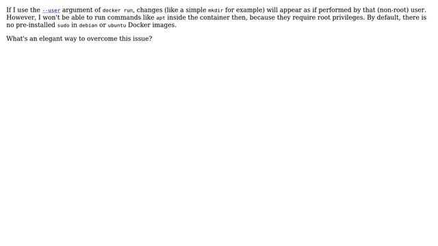 Make changes to a mounted volume from inside Docker container appear as if performed by a...