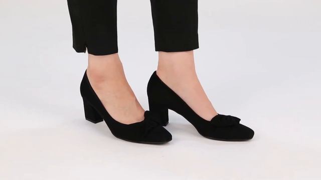 Peter Kaiser Gesina Black Suede Womens Dress Court Shoes