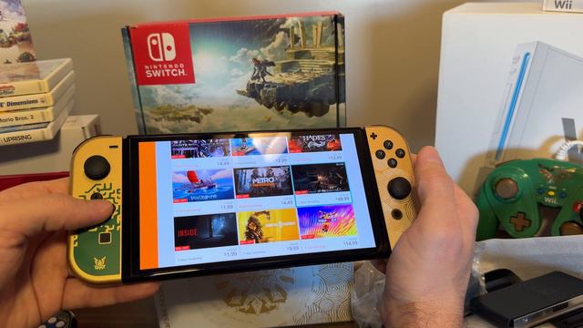 Switch OLED Tears of The Kingdom Распаковка обзор подарка на днюху