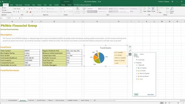 Excel: Analyzing and Charting Financial Data
