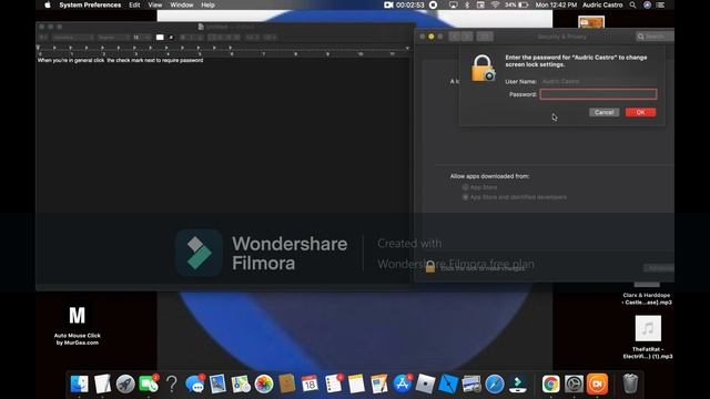 how to turn change the lock screen settings on macbook air