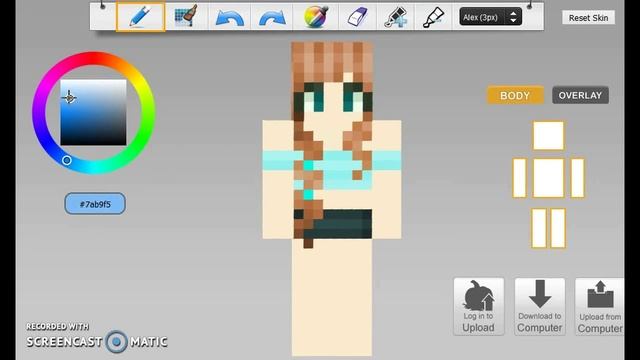 Making A Minecraft Skin | #1 Blue casual girl
