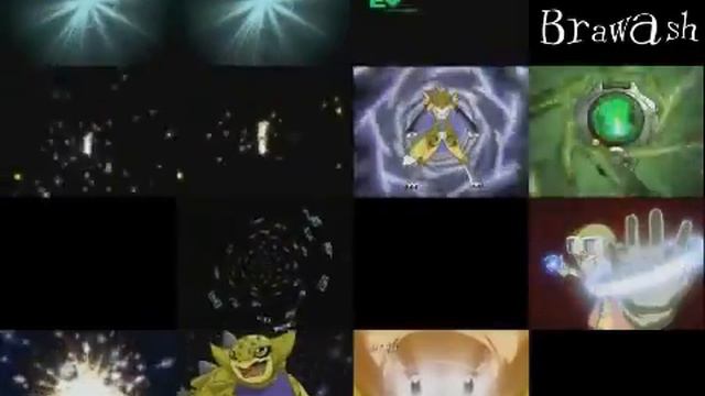 Digimon 1,2,3,4 All Evolutions Split Screen