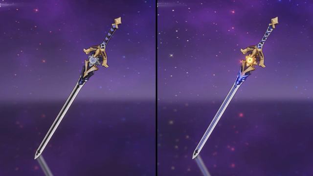 Genshin impact All 4 Star Swords Side by side skin Comparison!!