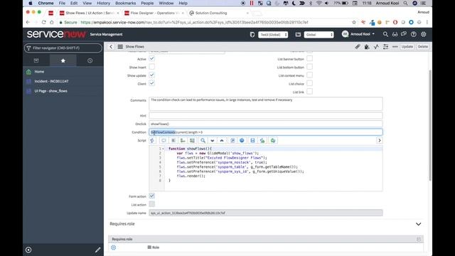 FlowDesigner Flows UI Action