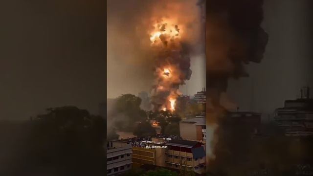🇮🇳 Невероятное видео пожара на складе пиротехники в Индии, расходится по соцсетям !!!