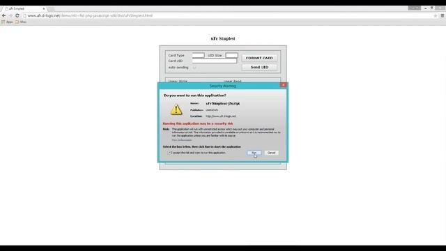 Java Script PHP RFID NFC Example - Card UID Sending Online