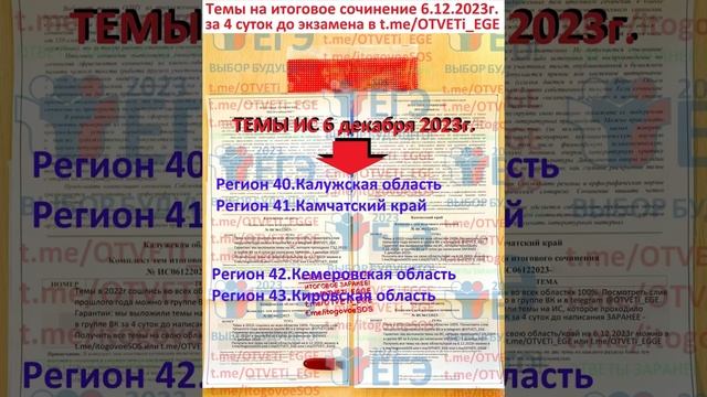 ? Официальные темы для 6 декабря 2023г. Подготовка к итоговому сочинению ЗАРАНЕЕ. t.meOTVETi_EGE