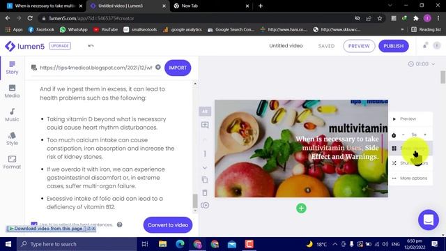 Learn Text To Video | Lumen5 Tutorial In hindi Urdu | 2022