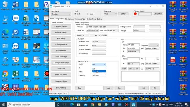 Cách Set IP Cho Máy Xprinter XP420B Wifi