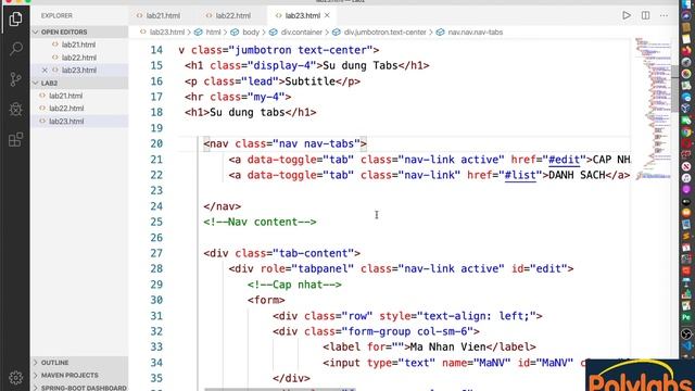 Bootstrap - V2.3 - Tạo tabs trong bootstrap (2)