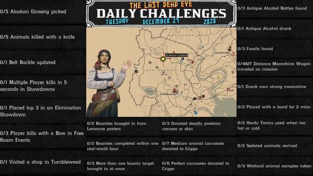 Daily Challenges Madam Nazar Alaskan Ginseng Medium Animal Locations RDR2 Red Dead Online (12/29/20