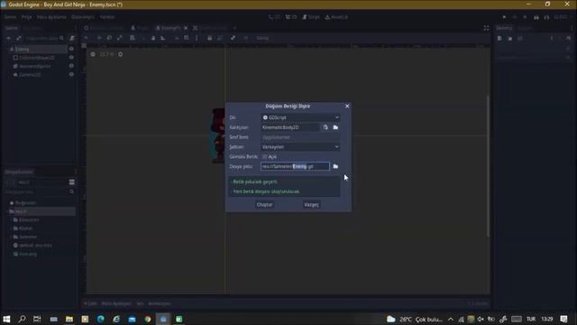 Godot Engine Ders 10 Düşman Ekleme - Yapay Zeka (Boy and Girl Ninja) Türkçe
