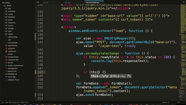 How to view error from AJAX, Javascript - Laravel
