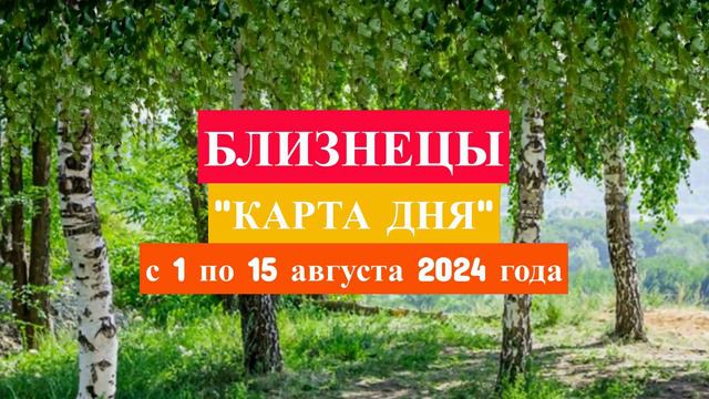 БЛИЗНЕЦЫ - "КАРТА ДНЯ" с 1 по 15 августа 2024 года!!!