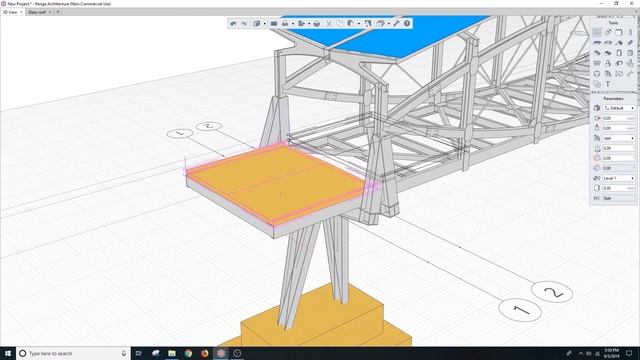 Pedestrian bridge modeling with Renga assembling the parts
