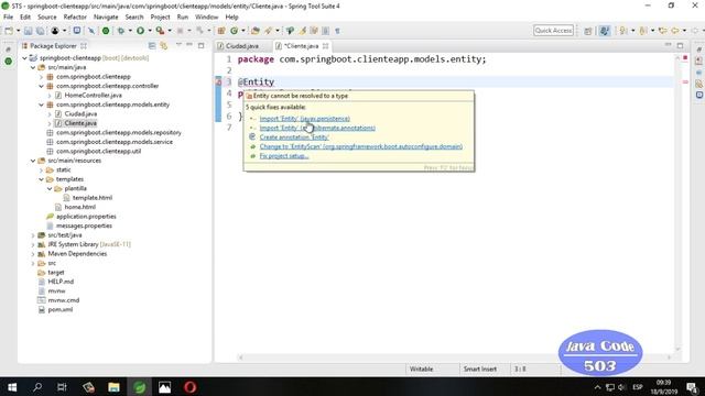 CRUD en Java Spring Boot + Thymeleaf y MySQL (Creando Clases Entity) Parte 5