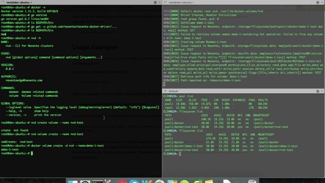 Docker Driver for NexentaStor 5.0 - https://github.com/Nexenta/nexenta-docker-driver