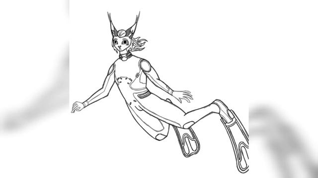 Drawing a furry lynx | Subnautica art