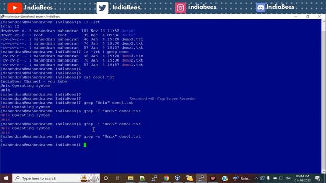 Basic Linux Commands | Part - 3  | Grep Command | Tamil | IndiaBees