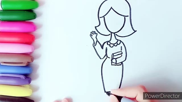 Как нарисовать учителя детям!