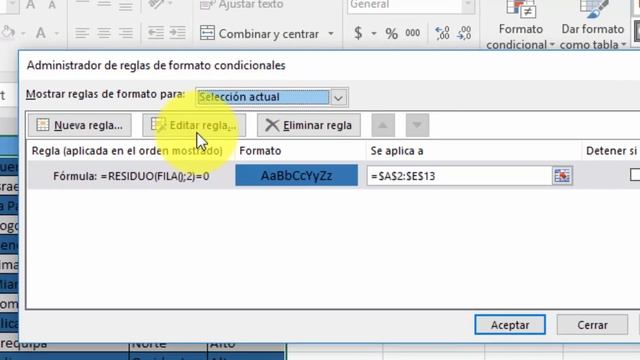 Cómo alternar color entre filas o columnas Excel 2016