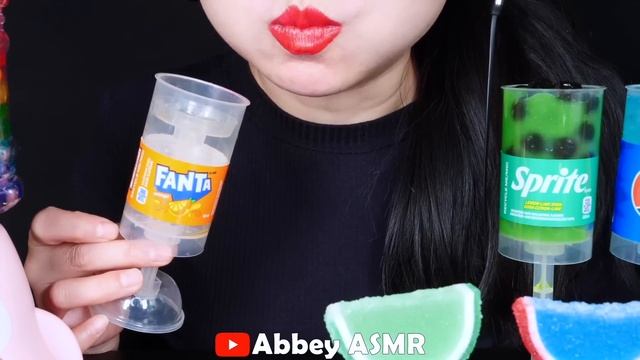 ASMR RAINBOW DRINKS *VAMPIRE PUSH JELLY, BOBA TEA, FROG EGGS, BIRD GLASS, SEA GRAPES, 신기한물먹방 MUKBAN