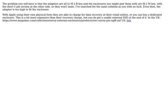 Macbook Pro 15, mid 2014 - SSD external adapter/case (2 Solutions!!)