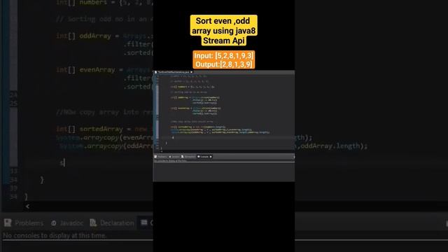 How to Sort an even and odd array using java 8 Stream Api ? #java #interview #javaforbeginners