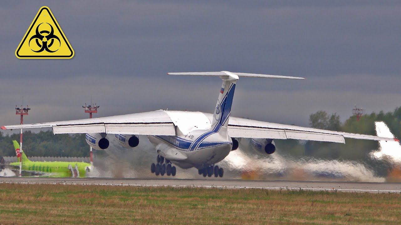 Взлёт из Москвы "ядерного" Ил-76 рейсом в Чехию. Домодедово (DME) - Брно (BRQ). 1 сентября 2022 года