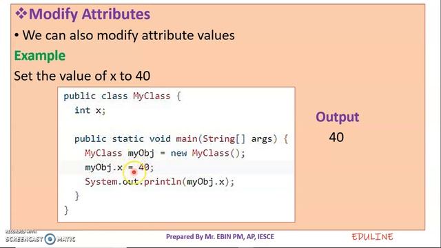 JAVA - MODULE 2 - TOPIC 18 - ATTRIBUTES & MORE EXAMPLES