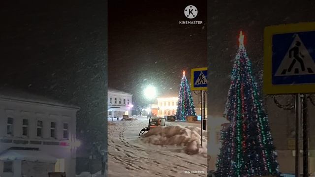 Рождественский  Киржач .Снегопад. 09.01.2024.