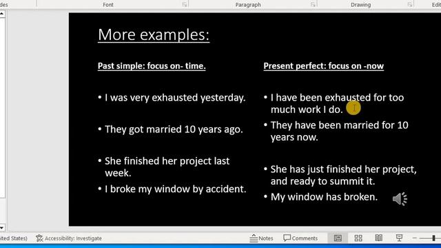 video past simple vs present perfect. grammar lesson from grammar hammer.