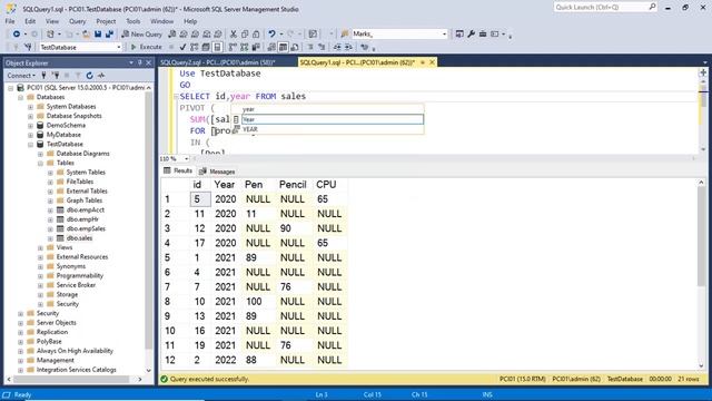 SQL Query - Convert data from Rows to Columns | Pivot Hindi