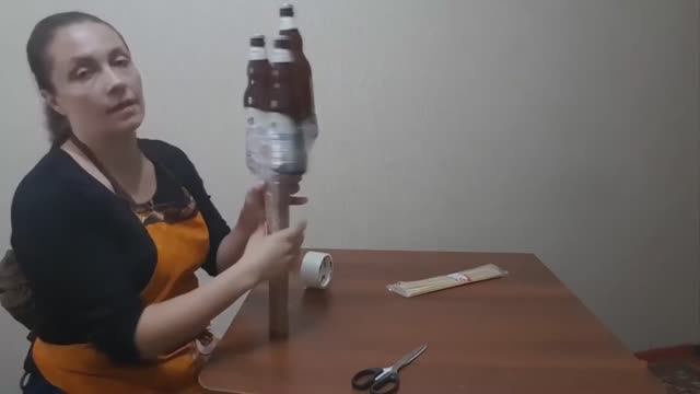 Ускоренное крепление двух и трех бутылок в букет