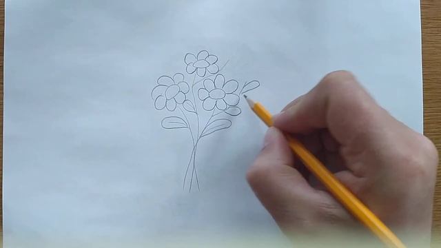 Рисуем букет ромашек с детьми!