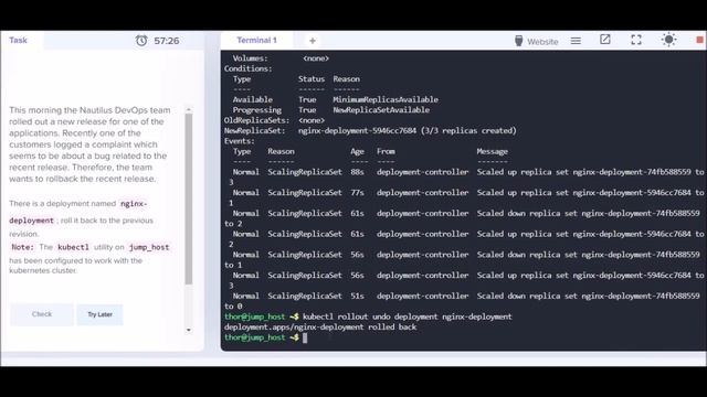 Rollback a Deployment in Kubernetes | kodekloud tasks | kubernetes | devops