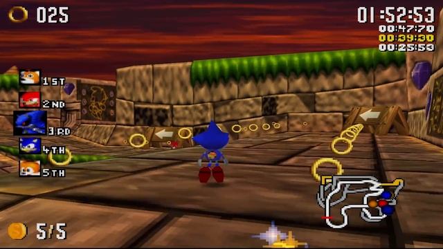 Sonic R - HD Part 3 - Regal Ruin 100 All Coins Chaos Emeralds  Metal Sonic