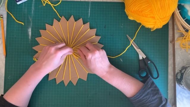 Cardboard Loom Circle Weaving