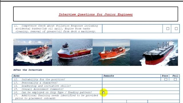 Собеседование с будущим  Engine Cadet /Junior Engineer + Заполнение CV - Application form Детально