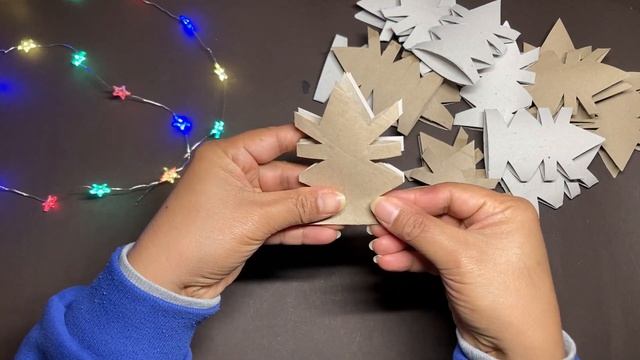 3D paper snowflake made of empty tissue roll/ Christmas craft idea