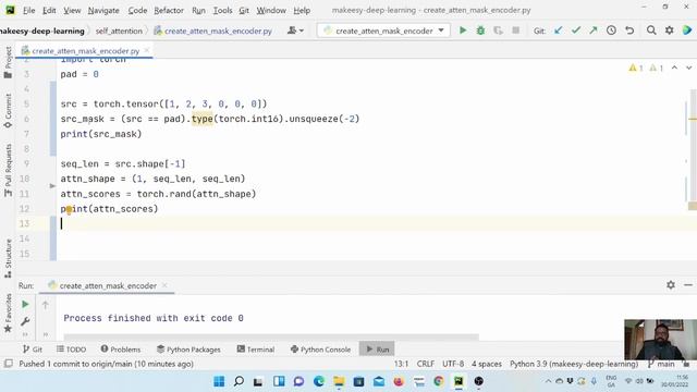 Pytorch for Beginners 35  Transformer Model: Encoder Attention Masking