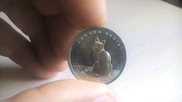 Биметаллические монеты Турция 1 лира 2015 (253) Турецкая ангора