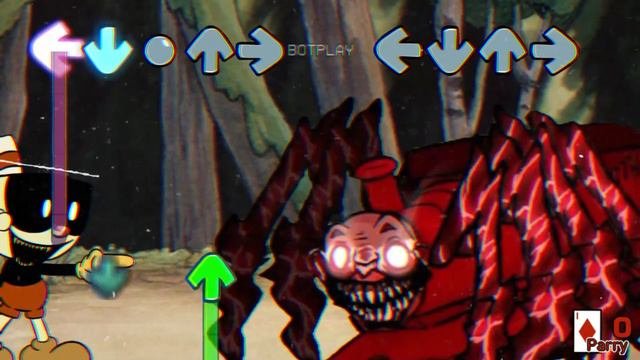 CUPHEAD VS CHOO CHOO CHARLES in Friday Night Funkin Mod  FNF Threefolding But Choo Choo Sings It