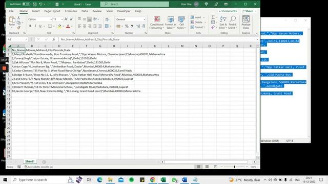 How to paste comma separated values in Excel