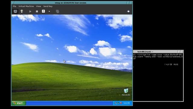Installing Windows XP into QEMU/KVM