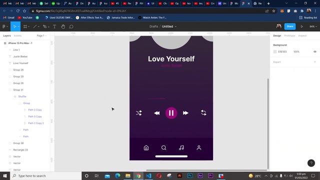 Music Player UI App Design In Figma | How To Design A Music Player | Figma Tutorial