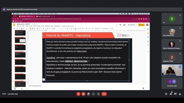 WebRTC+Websockety - Jak stworzyć aplikację do kamerek internetowych w Laravelu  - Mateusz Garbarczy