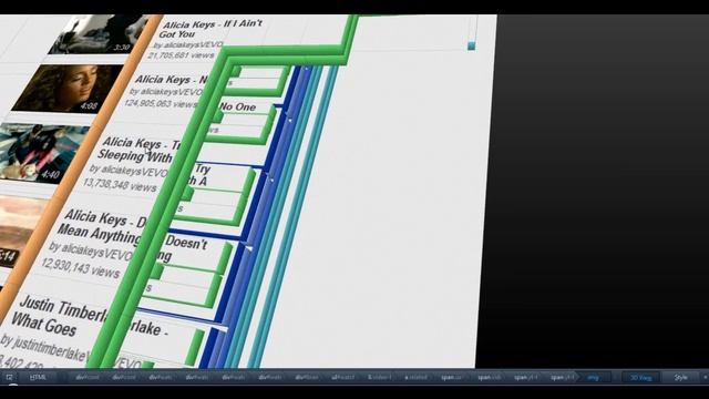 Firefox HTML and CSS 3D coder interface