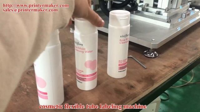 cosmetic flexible tube labeling machine